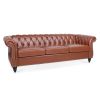 84.65" Rolled Arm Chesterfield 3 Seater Sofa.