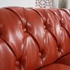 84.65" Rolled Arm Chesterfield 3 Seater Sofa.