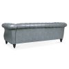 84.65" Rolled Arm Chesterfield 3 Seater Sofa.