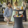 Patio Furniture Rattan Style Patio Beverage Cooler Bar Table